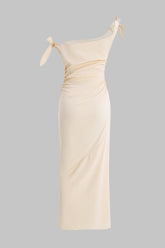 One Shoulder Strappy Sleeveless Maxi Dress